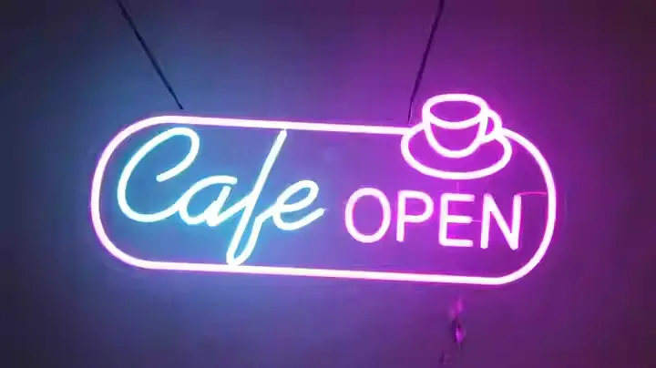 Pastel neon signs UK café décor